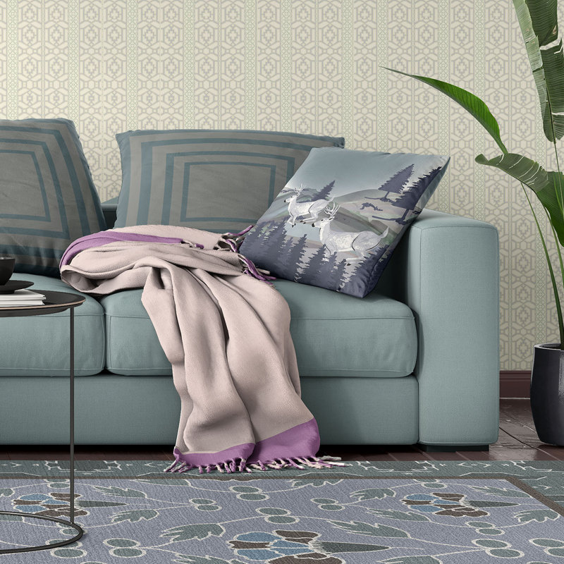 Coussin 18 x 18, Gris / bleu