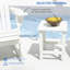 Table de bout Adirondack, table de bout de patio carrée, table d'extérieur résistante aux intempéries de 15 po pour porche, piscine, balcon, blanc