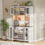 70,9 po Armoire de rangement pour garde-manger rustique, huche de cuisine avec prises à DEL et armoire à vin avec portes et tablettes-129435990