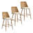 Briahnna 27" Upholstered Boucle Rattan Full Back Counter Stool Set of 3-566296427