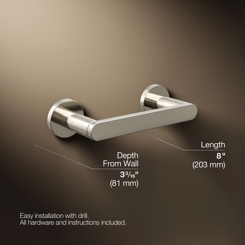 Wall Mount Toilet Paper Holder, Silver