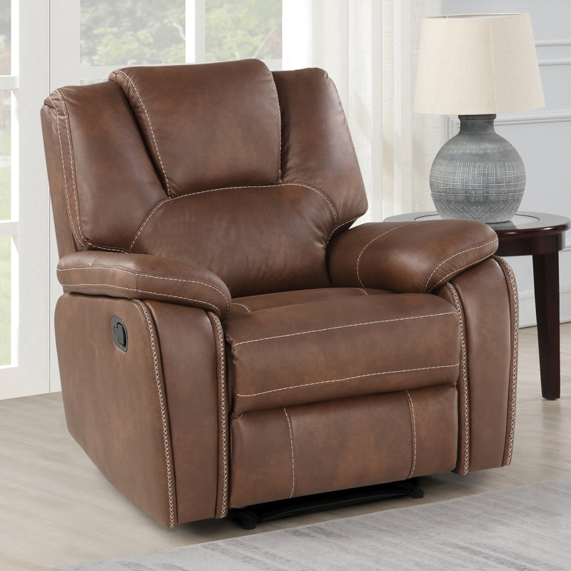 Amyjo 39" Wide Polyester Manual Standard Recliner, Brown