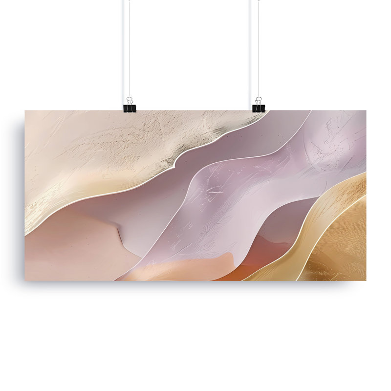 Abstract Wall Art, Metallic Gold Canvas, Flowing Print, Modern Home Decor, Wrapped Canvas Art, Horizontal Vertical Art