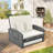 Pe Wicker Rattan Outdoor Patio Double Chaise Lounge Daybed-3692906