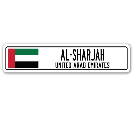 Panneau de signalisation en aluminium Beckstead Al-Sharjah, Emirats arabes unis, H 4 po x l 18 po x P 1 po