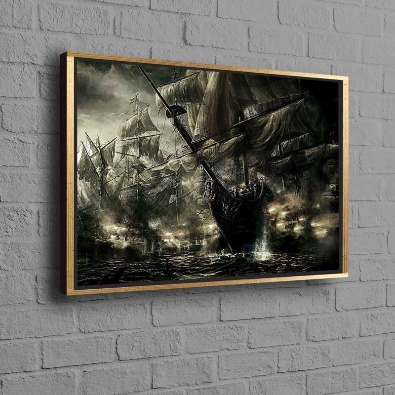 1 Piece Wall Art on Canvas, 25cm H x 35cm W, Framed Print without Mat, Gold