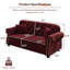 Causeuse Chesterfield de 63 po Annalease, canapé de style campagne moderne, revêtement en velours avec accoudoirs roulés-1756668471