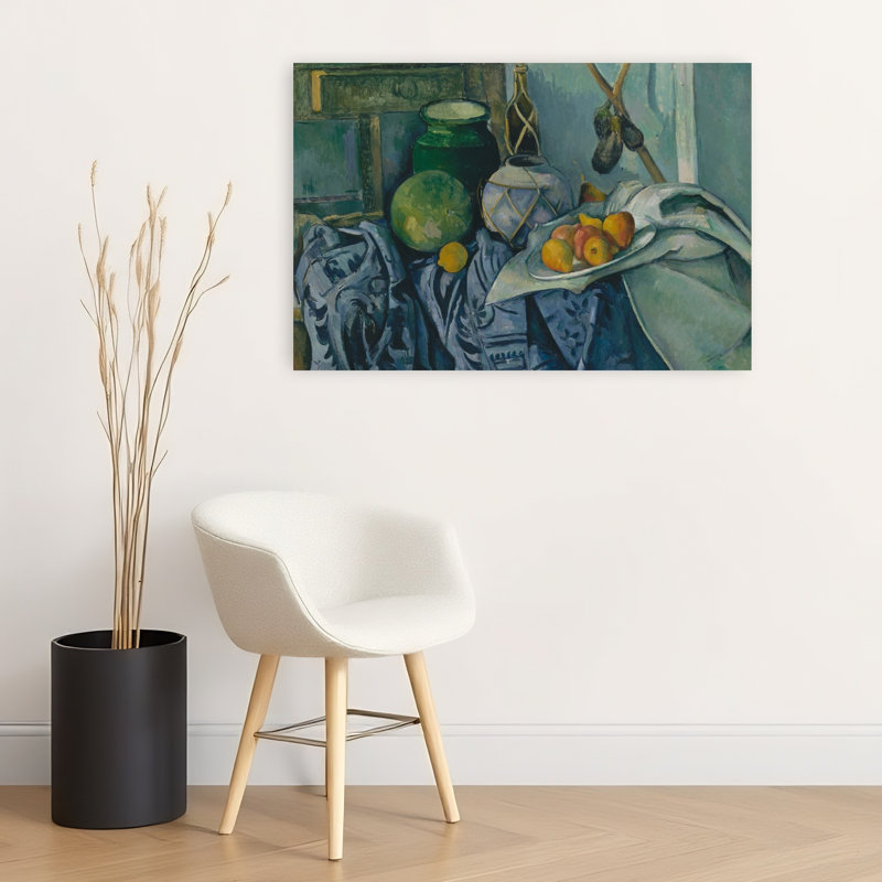 Nature morte au pot de gingembre et à l'aubergine, 1890 - Estampe d'art mural contemporaine abstraite sur le thème des fruits