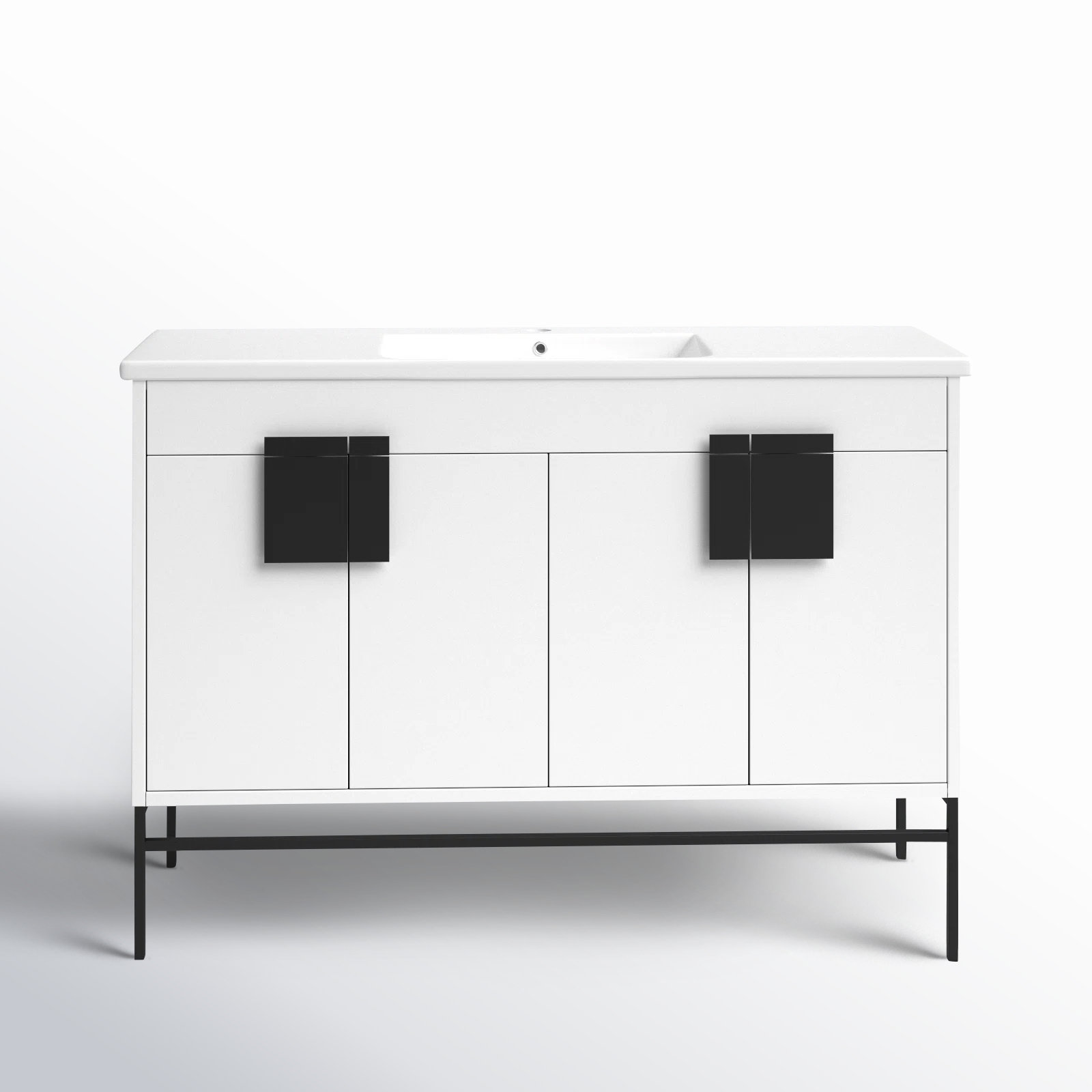 Maisie 48'' Single Bathroom Vanity, Black, White