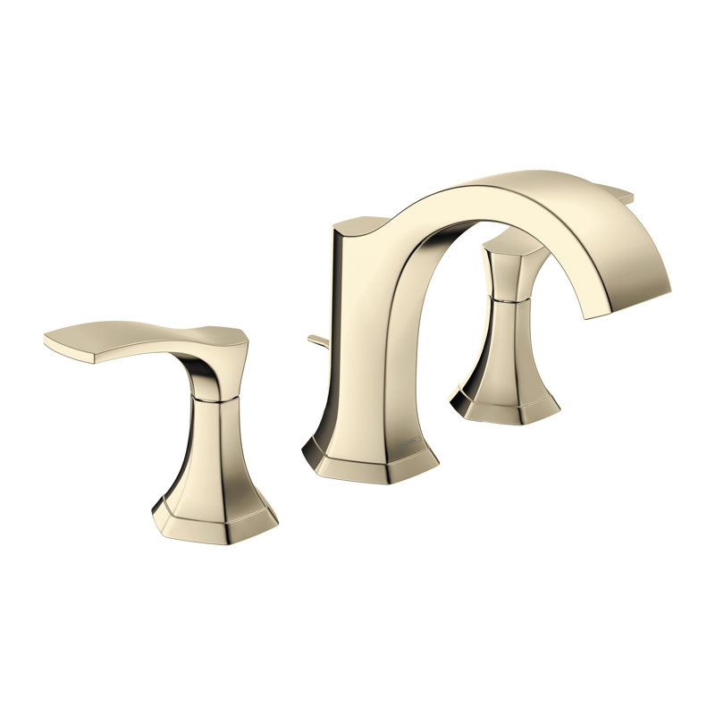 Locarno Widespread Bathroom Faucet with Drain Assembly, Polished Nickel