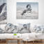 Cheval blanc au galop - coussin imprimé animal-29516349-29516345