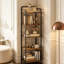Industrial 5-Tier Narrow Bookcase - Slim Storage for Any Room