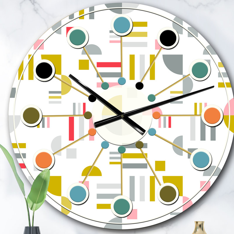 Horloge murale rétro de conception abstraite moderne du milieu du siècle, Surdimensionné
