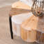 Rustic Flower-Shaped Coffee Table - Manufactured Wood, Metal Legs - Distressed