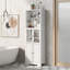 Armoire de rangement haute avec tablettes et portes, armoire d'entrée, armoire d'appoint 4 portes