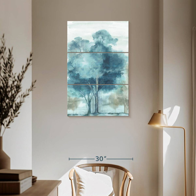 Harnek, chanson des arbres version indigo, H 57 po x l 36 po