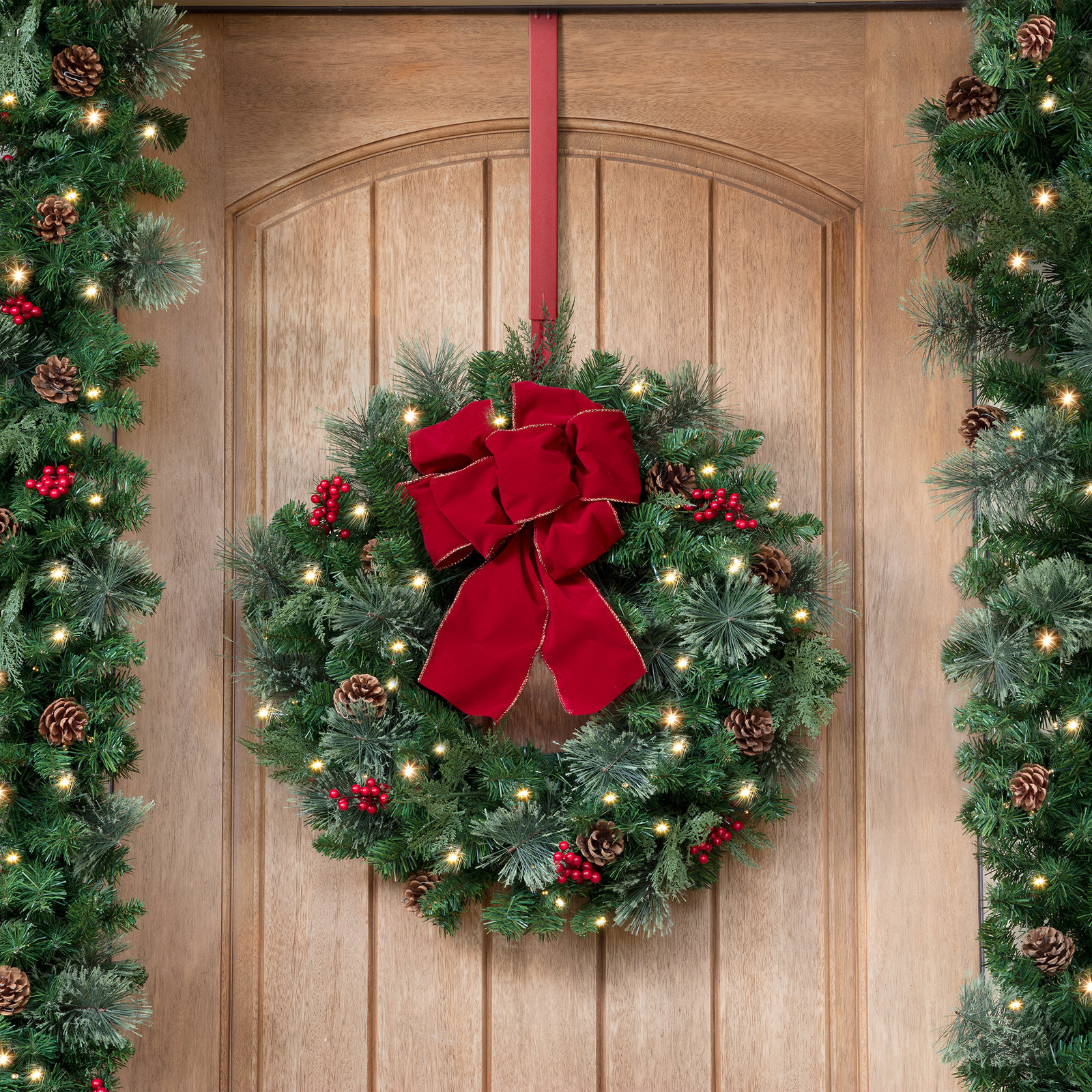 Adapt Adjustable Length Wreath Hanger, Red, 1