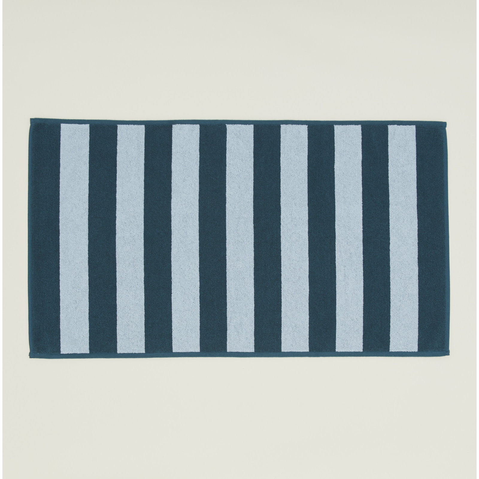 Simple Striped 100% Cotton Bath Mat, Light Gray/Dark Gray