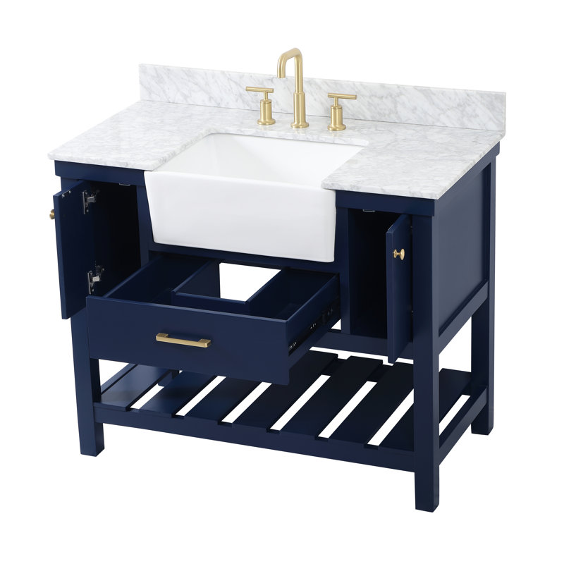 Ensemble de meuble-lavabo simple 42 po Pelaghia, Bleu