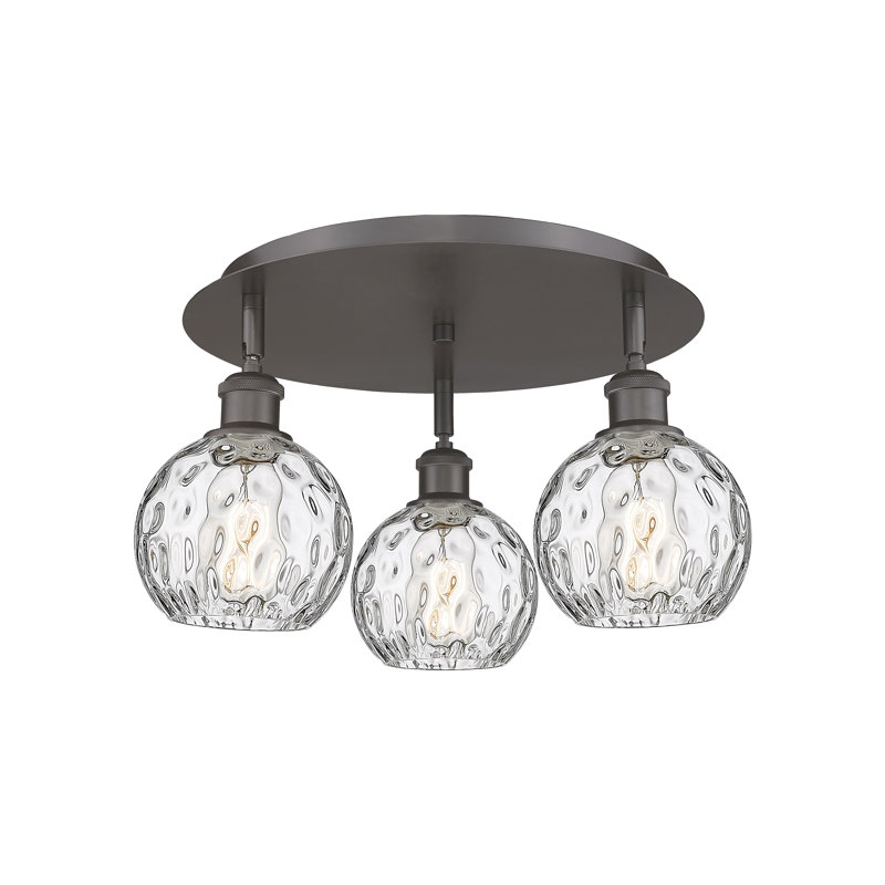 Ambrosane Glass Flush Mount, Oil Rubbed Bronze