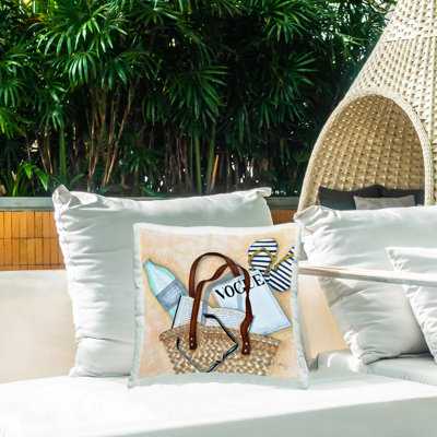 Coussin d'extérieur imprimé plage Hangout Bag par Ale Saiz Studio