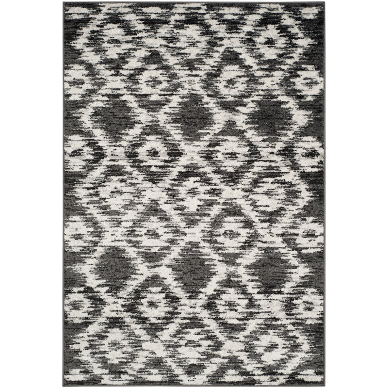 Tapis ivoire / gris anthracite Bethlyn, Rectangulaire 3 pi x 5 pi