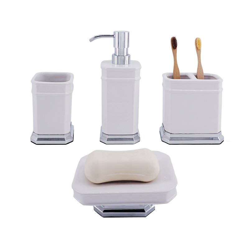 Orren Ellis Airdrie 4 Piece Bathroom Accessory Set & Reviews | Wayfair