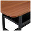 Table de salle à manger de 71 po avec tablette inférieure et plateau en bois aggloméré texturé noir-1446839259
