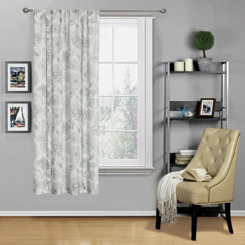 Rideaux de fenêtre Shabby Elegance Floral, Aqua
