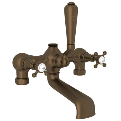 Georgian Era Triple Handle Deck Mounted Clawfoot Tub Faucet