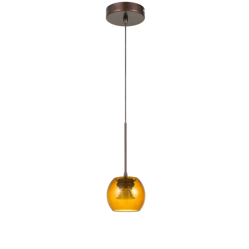 Laflin 1 - Light LED Single Pendant, Amber, Amber