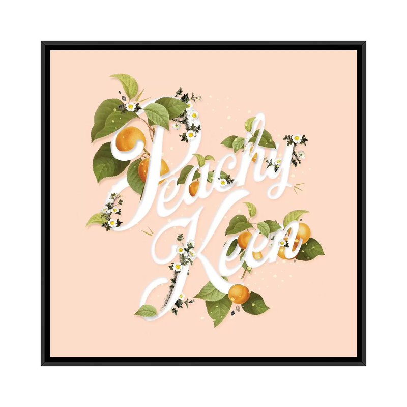 Peachy Keen by Heather Landis - Print on Canvas, Black Framed, 66.04 cm H x 66.04 cm W