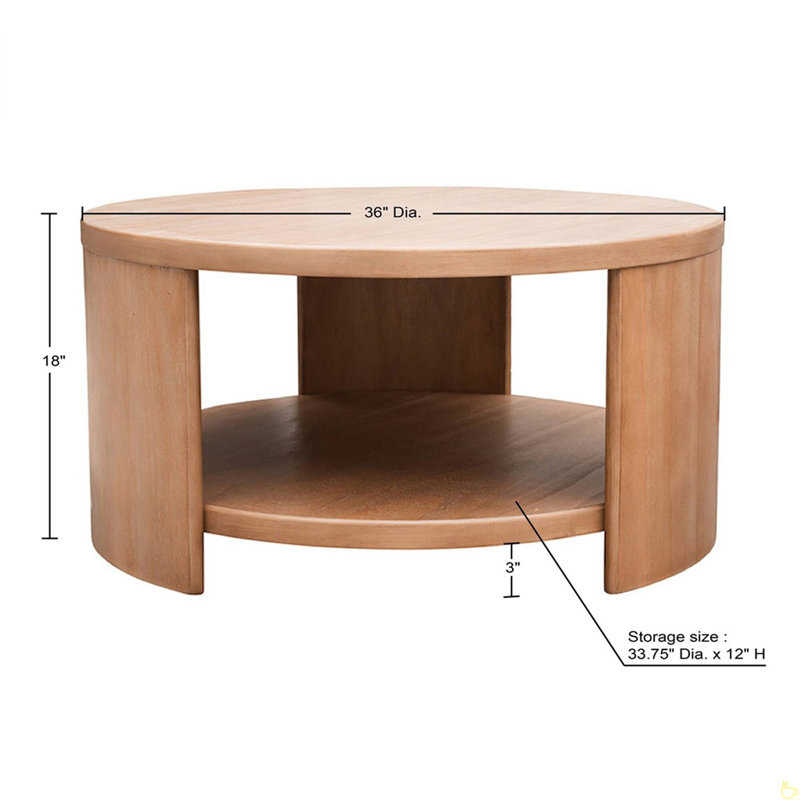 Round Coffee Table With Shelf