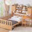 Lit simple multifonctionnel avec bureau efficace et options de rangement: chaise de bibliothèque, plateforme de taille naturelle Accessoires de production: bureau encastré