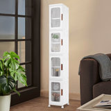 4-Tier Narrow Storage Cabinet Mobile Storage Organizer