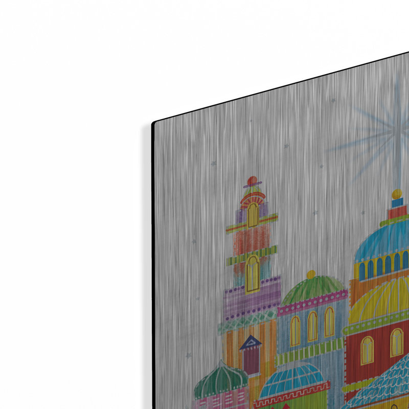 «Colorful City» par Elle Media Group SA, art mural en métal, H 24 po x l 24 po