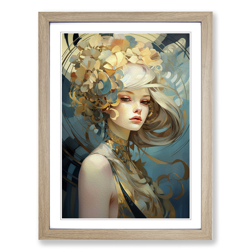 Single Picture Frame Print on Wood, Oak Framed, 46cm H x 34cm W