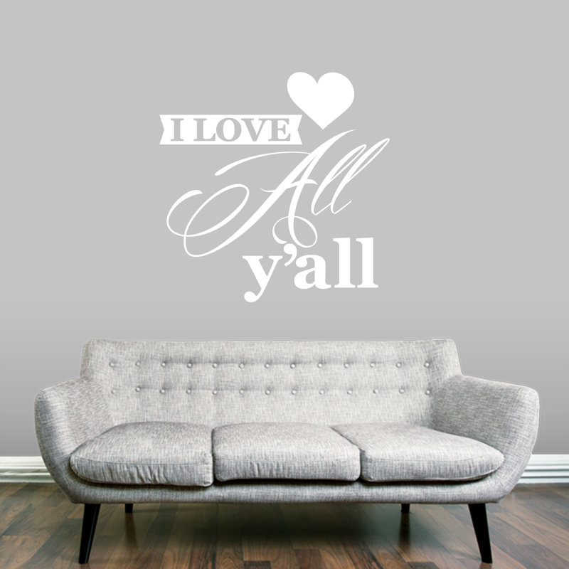 Adhésif décoratif Bulmer I Love All Y'all, Blanc