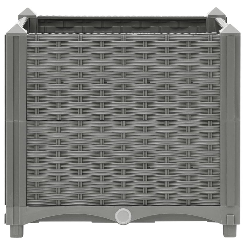 Raised Bed Polypropylene Garden Planter Pot Planting Box Flower Pot, 40 x 40 x 38 cm, Light Grey