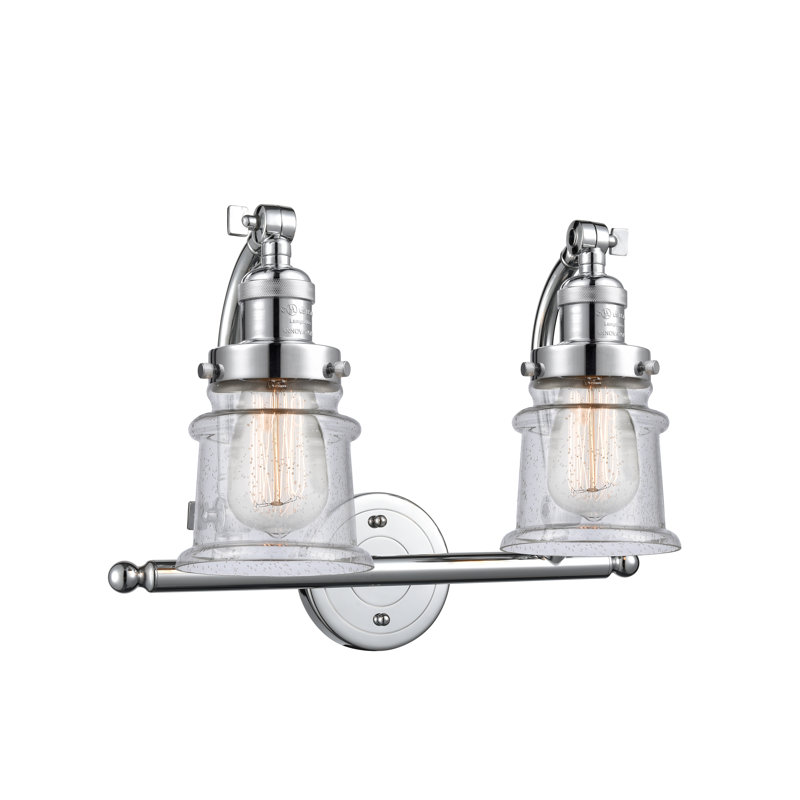 Alexandira 2 - Light Dimmable Vanity Light, 6 Watt Vinage LED Bulb, Seedy, Polished Chrome