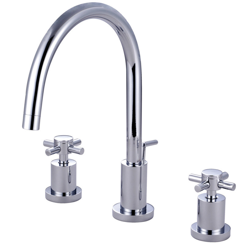 Concord Single Hole Widespread Bathroom Faucet with Brass Pop-Up, Polished Chrome