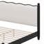 Lit plateforme classique en bois avec tête de lit tapissier festonnée élégante-126048815-126048814