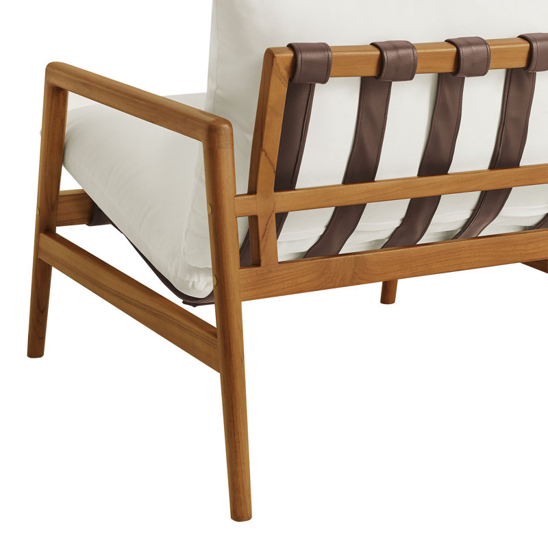 Fauteuil en bois de teck Nomi, Natural White