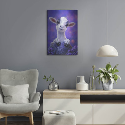 Art mural en métal luxueux «A Cute Little Goat» par Momart