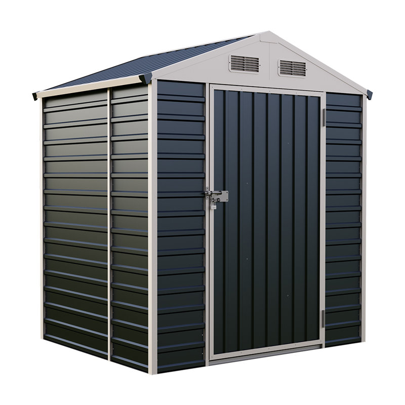6x4 FT Metal Apex Roof Garden Tool Storage Shed