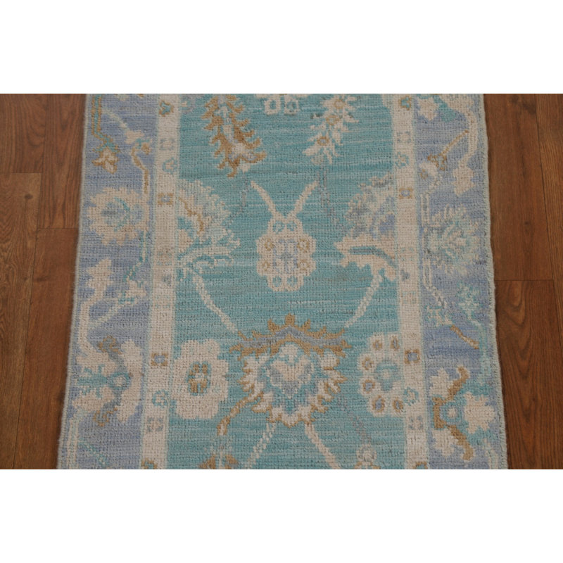 Tapis turc en laine Oushak noué à la main 2 x 4