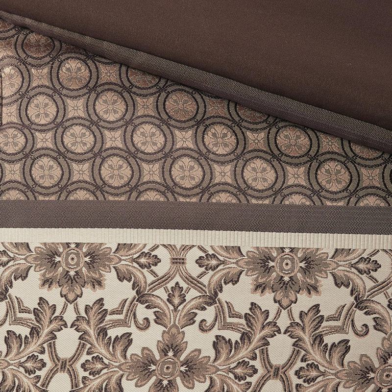 Ensemble d'édredon en polyester jacquard 7 pièces, Grand édredon et 6 pièces supplémentaires, Rouge