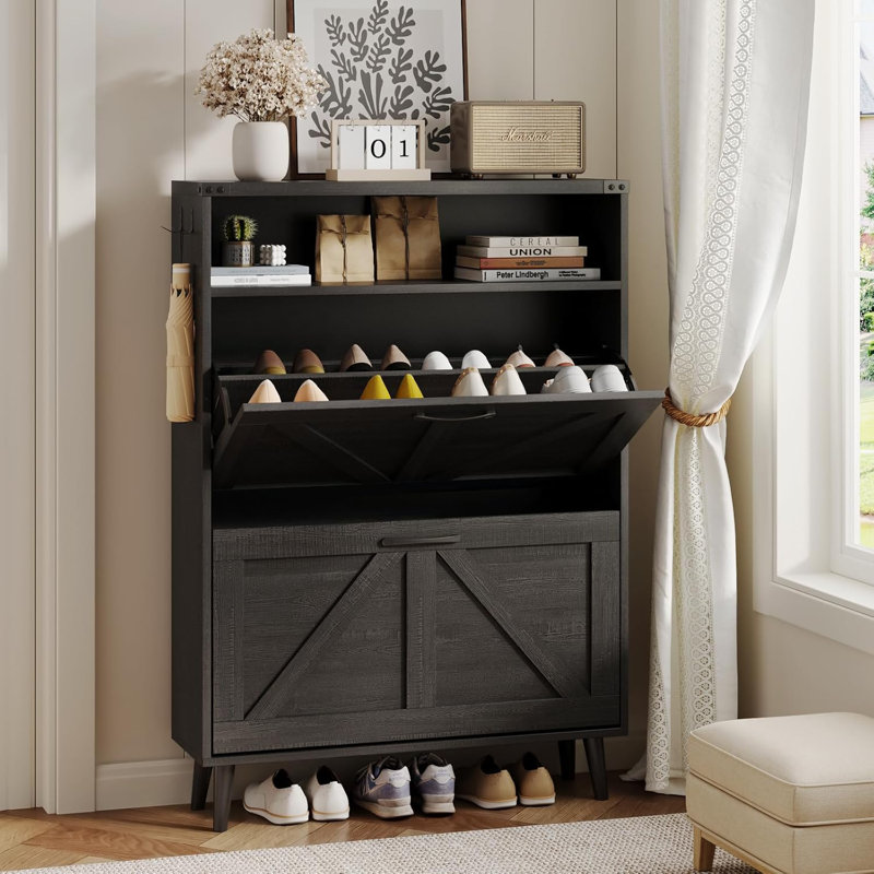 Shoe Storage Cabinet, Black