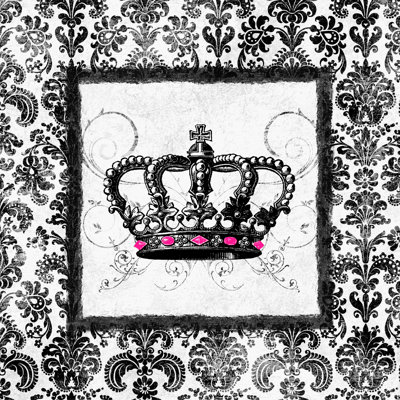 Couronne avec rose vif - impression sur toile tendue