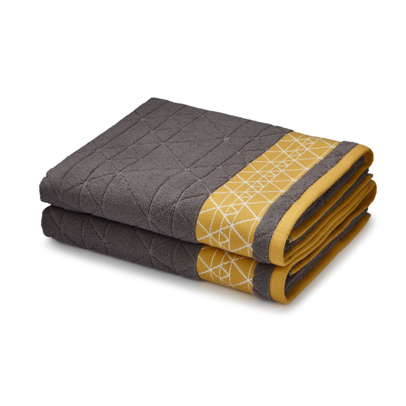 Diamond 2 Piece Hand Towel Same-Size Bale, Grey